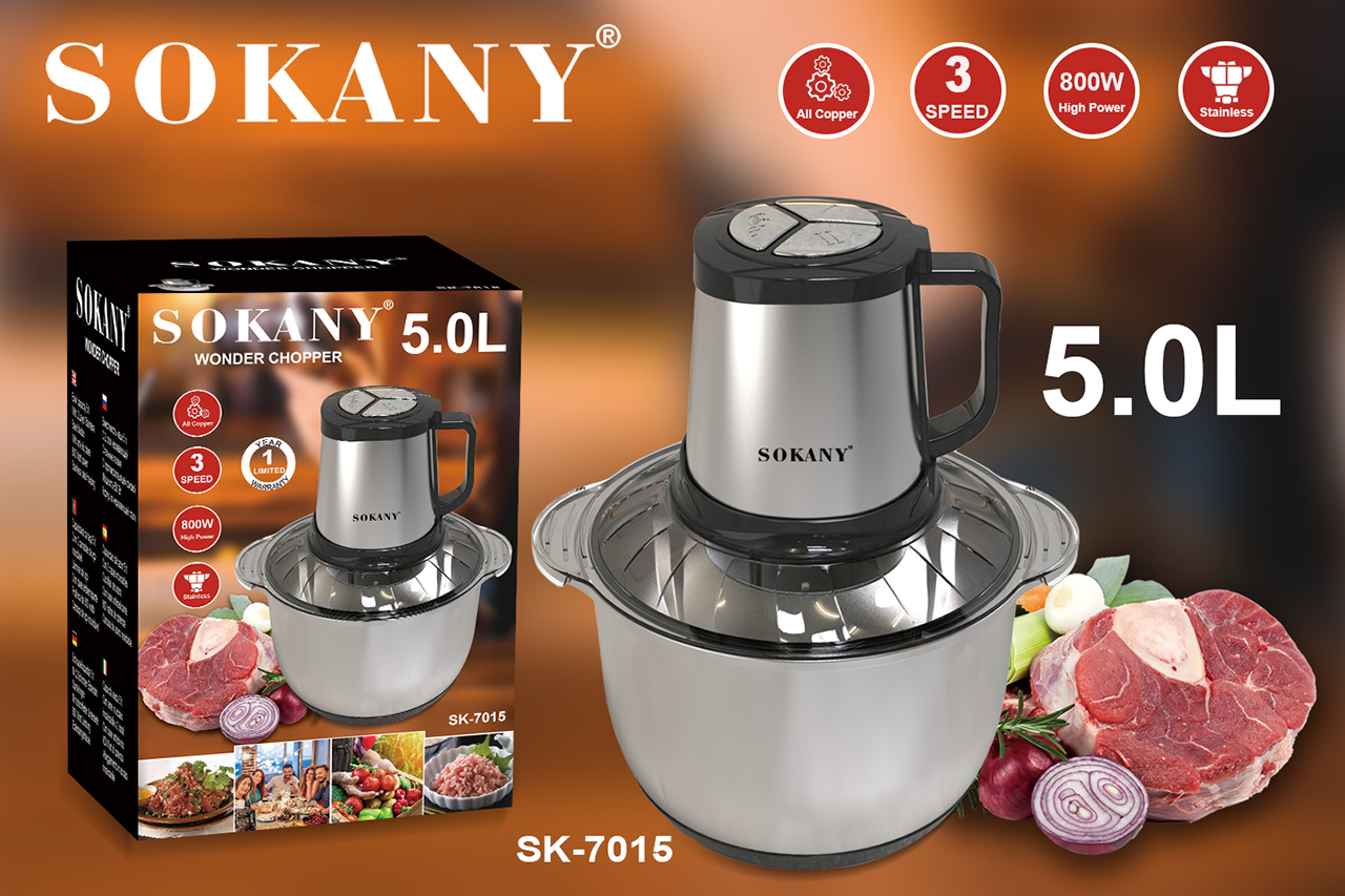 Experience ease and speed with the Sokany SK-7015 electric food chopper.